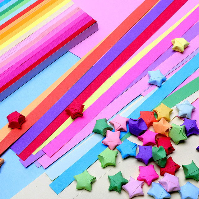 540 Sheet Folding Paper Origami Stars Paper Strips Colorful Double Sided Lucky  Star Strips DIY Hand